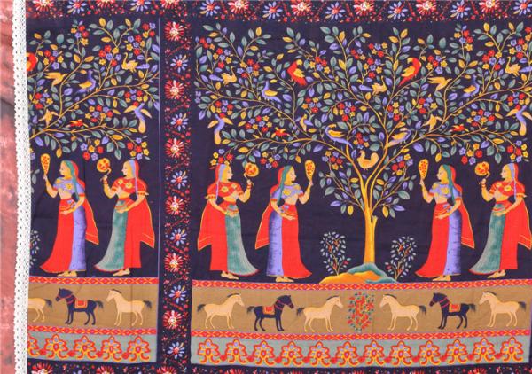Buy cheap Vintage Style Printed Table Cloth With Natural Cotton And Linen Mixed Texture Fabric from wholesalers