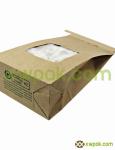 Clear Window Bleached Kraft Paper Tin Tie Bags With Square Bottom For Snack Food