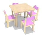 qihang QHD001 Kindergarten children's original wooden table chairs