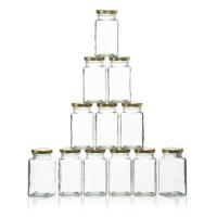 Buy cheap BPA Free Transparent 200ml Square Glass Jars With Lid product