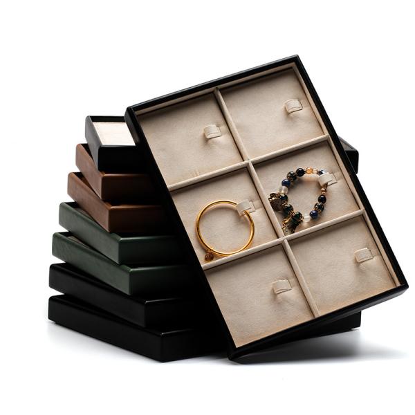 Buy cheap Large Capacity Practical PU Leather Jewelry Exhibition Props Luxury Display Tray from wholesalers