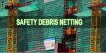60GSM Construction Safety Net 3.3X100m Scaffold Debris Netting Black Fire