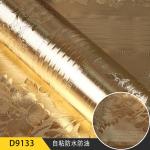 Gold Aluminum Foil 3D Embossed Wall Paper for Furniture Stickers
