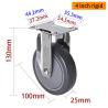 Buy cheap RoHS Grey Chrome Coating 4 Inch Castor Wheels 80kg Load Capacity from wholesalers