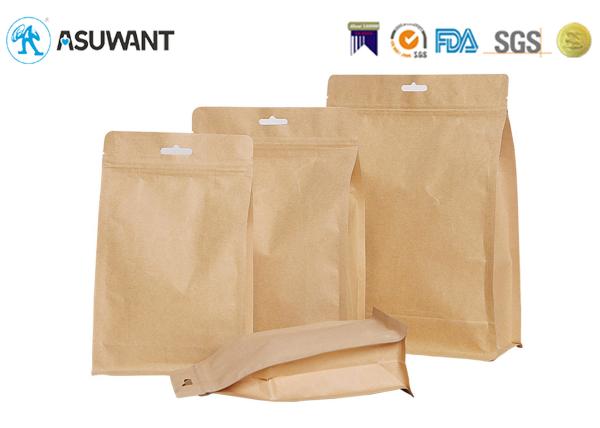 Buy cheap Gravure Printing Flat Bottom Biodegradable Kraft Paper k Bag from wholesalers