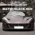 K103 Matte Black Red TPU Car Color Protection Film Premium Car Wraps