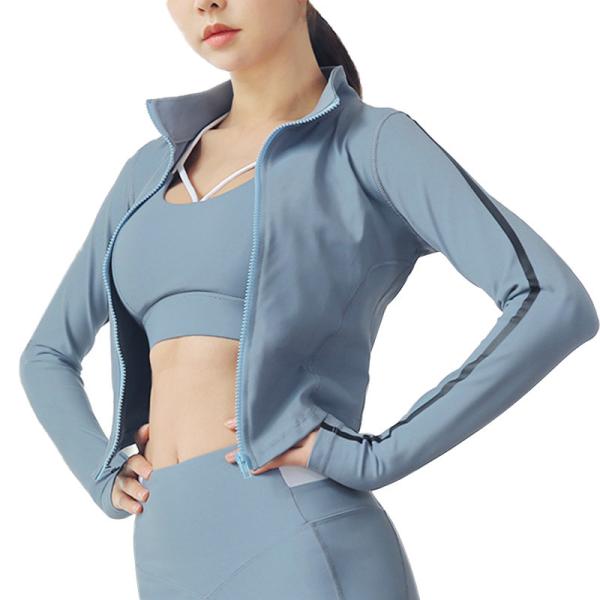 Buy cheap OEM Factory Stand Collar Full Zip Yoga Jacket Women Sportswear 100pcs MOQ from wholesalers