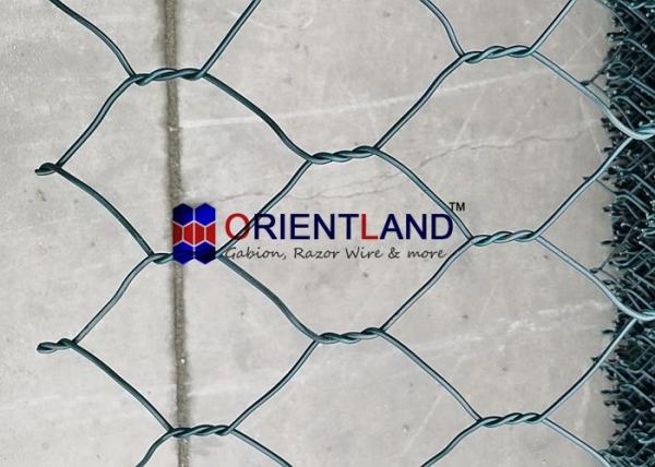 Buy cheap Dark Green Pvc Coated Hexagonal 2.7mm Mesh Gabion Baskets from wholesalers