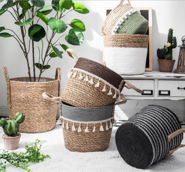 Buy cheap Handicraft Natural Seagrass Storage Basket With Handle ECO Friendly Kids Toy Clothes Baskets Storage Home Decoractions from wholesalers
