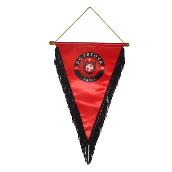 Buy cheap CMYK Color Printing Pennant Wall Flag Hard Satin For Sports Event from wholesalers