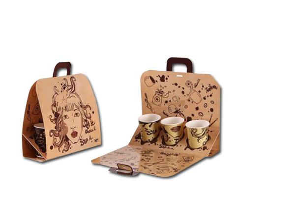 Buy cheap Custom Printing Paper Bags , Kraft Paper Bag Packaging For Paper Cup from wholesalers