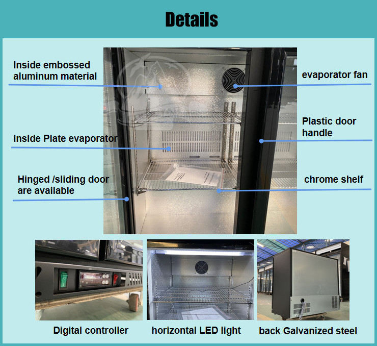 300L Glass Door Counter Top Mini Fridge Desktop Display Cooler