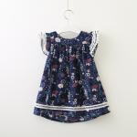 Summer Children'S Clothing Girl'S Floral Flying Sleeve Dress Baby Girl Cute