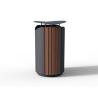Buy cheap Outdoor 30 Gallon Commercial Wood And Steel Garbage Bin Outside Garden Large Dustbin Street Park Wooden Garbage from wholesalers