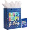 Buy cheap Customized Logo Handmade Blue Shopping Tote Art Gift Paper Bags for Birthday Party from wholesalers