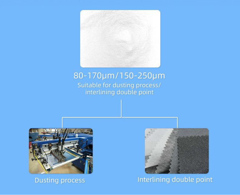 80um 170um PA Hot Melt Adhesive Powder Washing Resistance 60 Degree