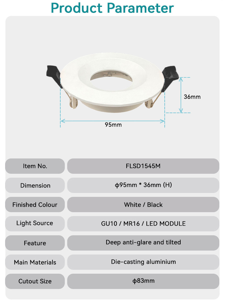 MR16 Recessed Spotlight Ø95mm Commercial Lighting