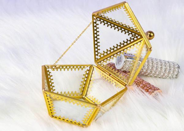 Five side Clamshell Copper Edge Glass artifact Jewelry cosmetics gift package