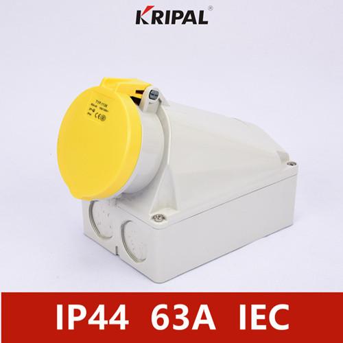 Buy cheap IP44 4P 63Amp Industrial Power Socket Wall Mounted IEC standard from wholesalers