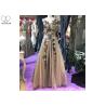 Buy cheap Sleeveless Backless Ball Gown , Champagne Tulle Prom Dress Embroidery Flowers from wholesalers