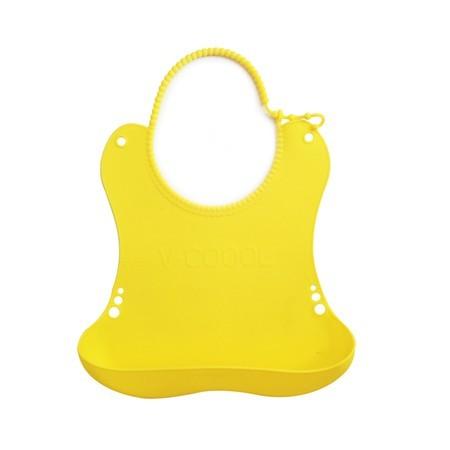 Non-toxic feeding food pure color flexible silicone baby bib,waterproof silicone