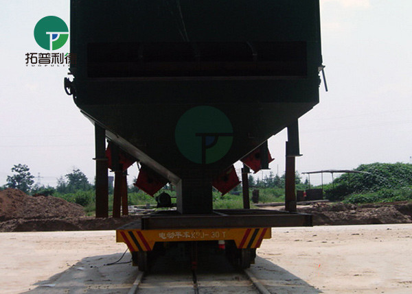 Custom Heavy Duty Electric Power Mold Transport Flat Rail Cart In Die Shop