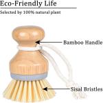 ODM Bamboo Kitchen Scrub Brush Set Fiber Palm Bristles ISO9001