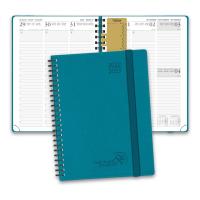 Buy cheap 100GSM Hard Leatherette Paper Vertical Weekly Planner In Pacific Green product
