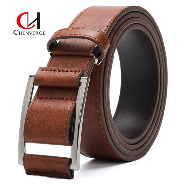 130cm Length Men's Leather Belt Non Perforated Export Business Belt PU