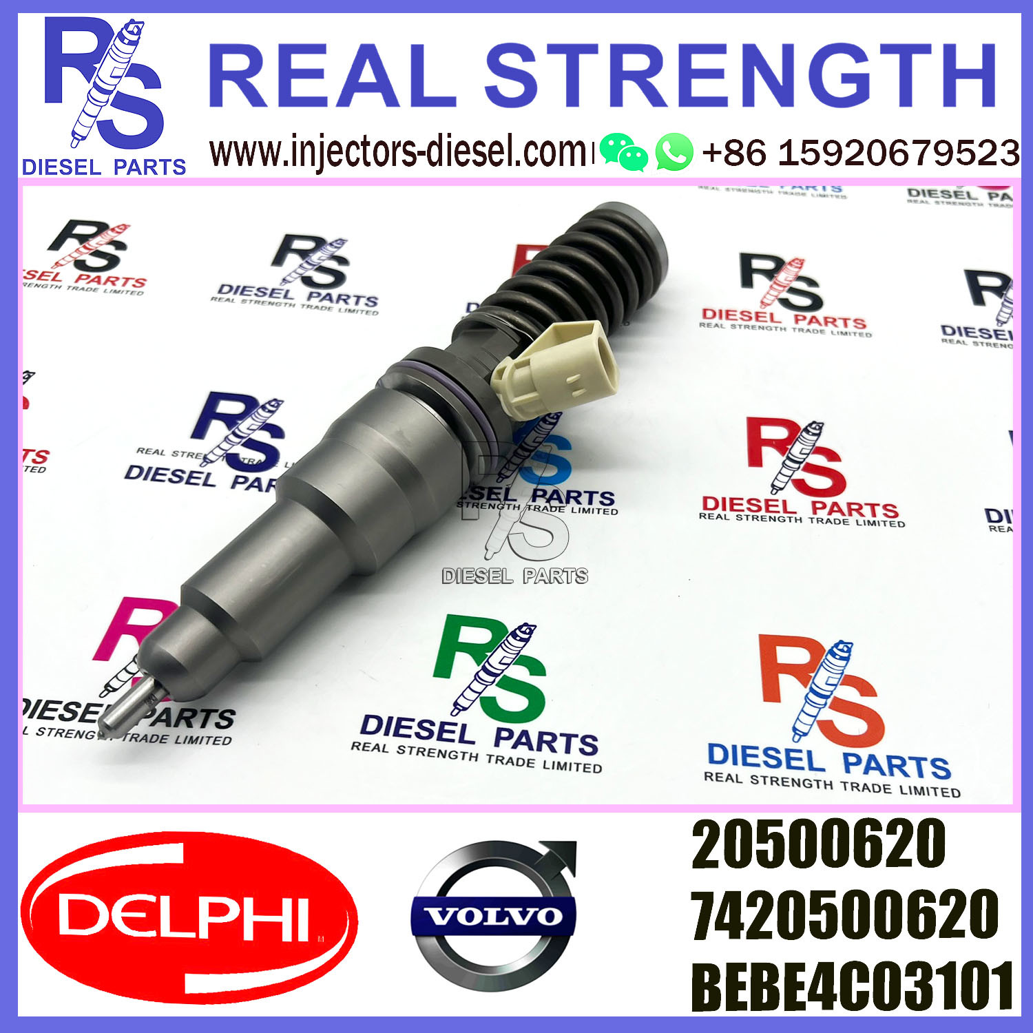 DELPHI 2pin injector 20500620 7420500620 BEBE4C03101 Diesel pump Injector V-O-L-V BEBE4C03101 E1 for V-O-L-V 9.0 LITRE TRUC