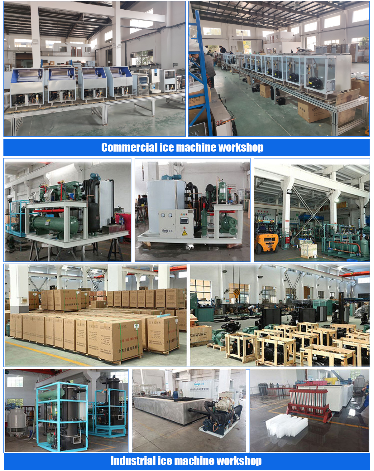 Emerson Compressor ICEMA Automatic 1ton Ice Cube Making Machine for Ice Production