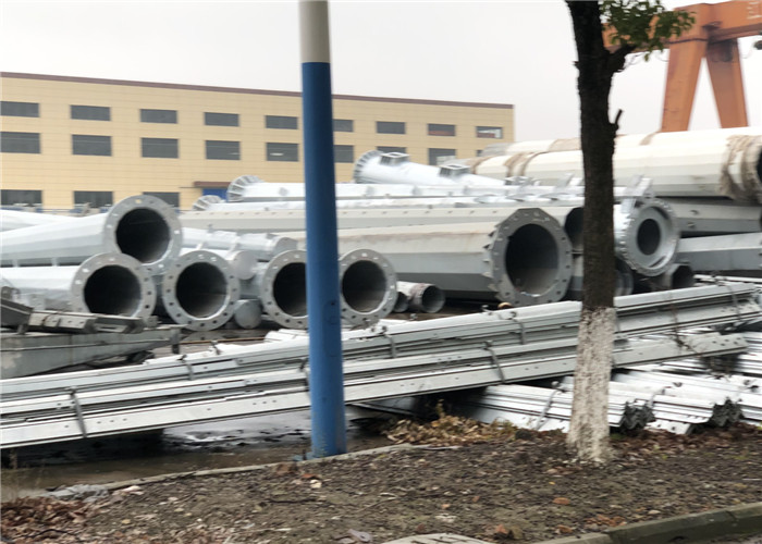 69KV Q345 Galvanized Steel Tubular Pole Hexadecagonal Hot Dip Galvanized