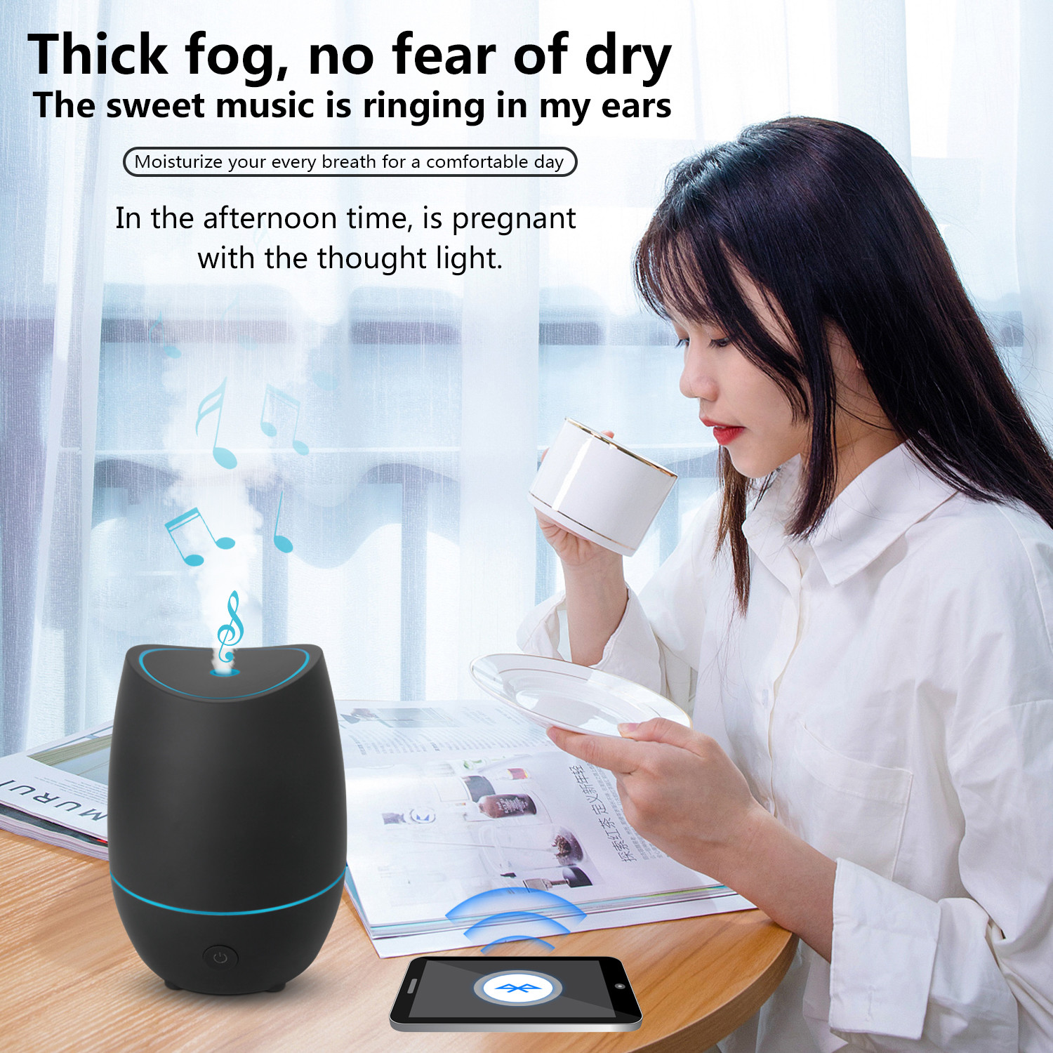 350ML Ultrasonic Aroma Diffuser Home Use Dark Wood Diffuser With 7 Color Lights