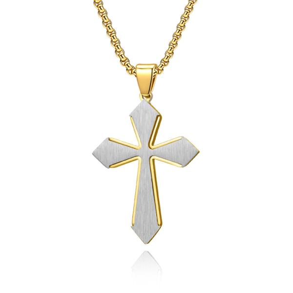 Buy cheap Stainless Steel Cross Shape Men's Fashion Necklace for Jewelry from wholesalers
