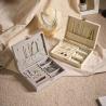 Buy cheap Jewelry Organizer Display Case Grey Velvet Storage Box With Buckle In White from wholesalers