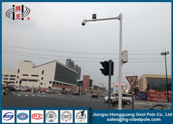 Buy cheap Telescopic Camera Mast Pole Galvanized Steel Monitor Poles With Four - Arm from wholesalers
