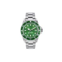 Buy cheap Sapphire Glasses Analogue Silver Waterproof Watch , Green Quartz Watch product