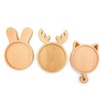 Party Rabbit Natural Wooden Plate Engraving Animal Shaped Plate