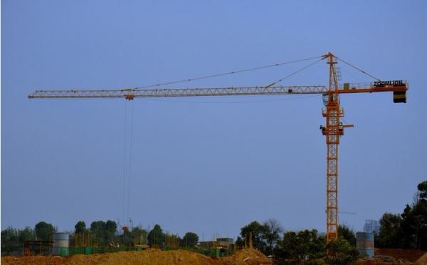Buy cheap 12ton Potain Tower Crane / Luffing Crane with 101m Height Under Hook 7032 Stationary Attached from wholesalers