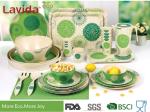 Green Color Bamboo Fiber Dinnerware , Waterproof Non - Odor Bamboo Fiber Dishes