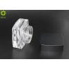 Buy cheap Clear Glass Cosmetic Cream Storage Jars Square Shape With Black Plastic Cap from wholesalers