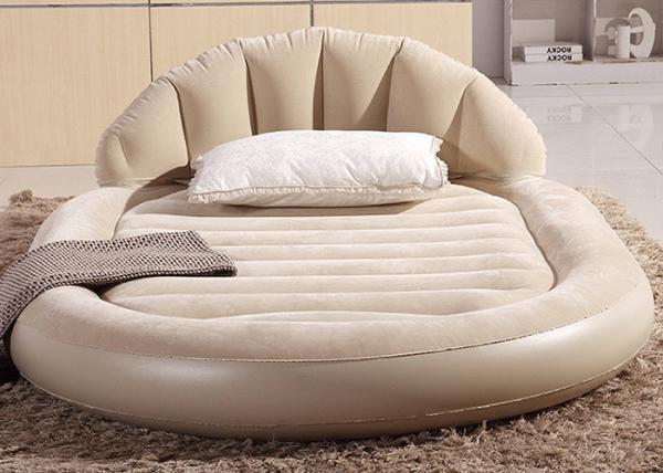 Buy cheap Low Round Inflatable Air Mattress King Size Flocked PVC Material 13 . 6KG G . W . from wholesalers