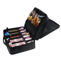 Buy cheap Slim Double Zip Toiletry Bag Flat Professional Multiple Layers Heavy Duty Black product