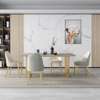 Buy cheap Grey Formal Dining Table And Chairs , Upholstered Metal Base Dining Table product
