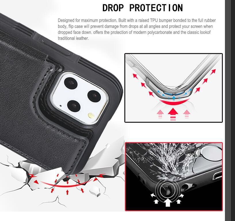 Soft Hybrid Card Holder Cell Phone Wallet Cases Washable For Iphone 12