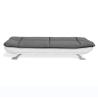 Buy cheap Charcoal Fabric White Faux Leather Tufted 3 Seater Sofa Bed With Chrome Feet from wholesalers