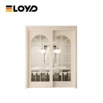 Entrance Powder Coated Aluminum Door Black Double Glazed Doors