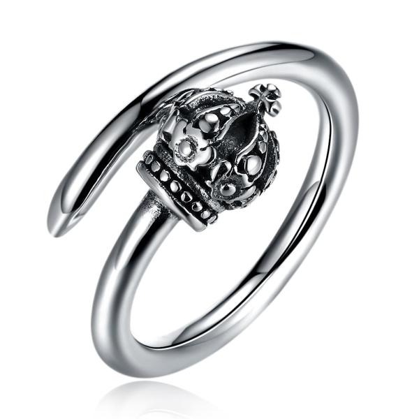 Buy cheap 1.39g 17.3mm Crown Shaped Engagement Ring Hypoallergenic Cluster Real Silver Rings from wholesalers