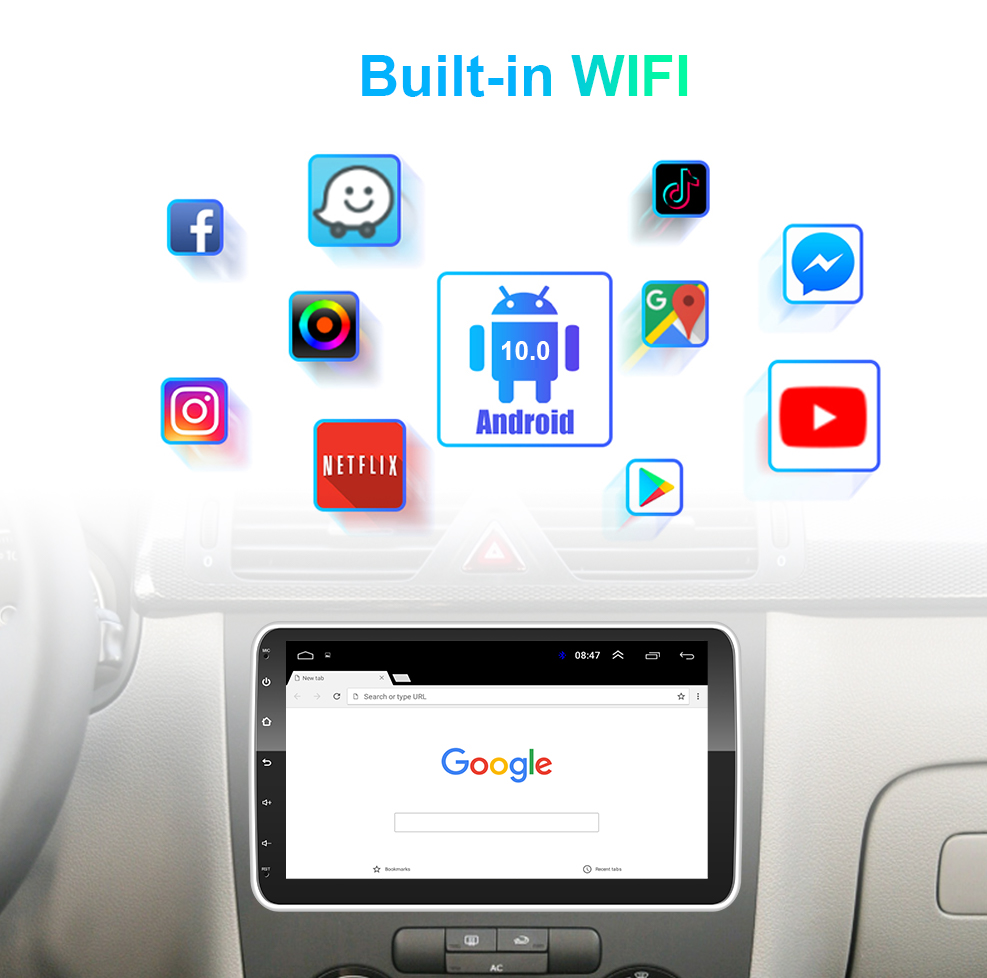 Universal 10.1 Inch Rotatable Android Auto Radio Car Audio Bluetooth 1Din Multimedia DVD Player MP5 Stereo