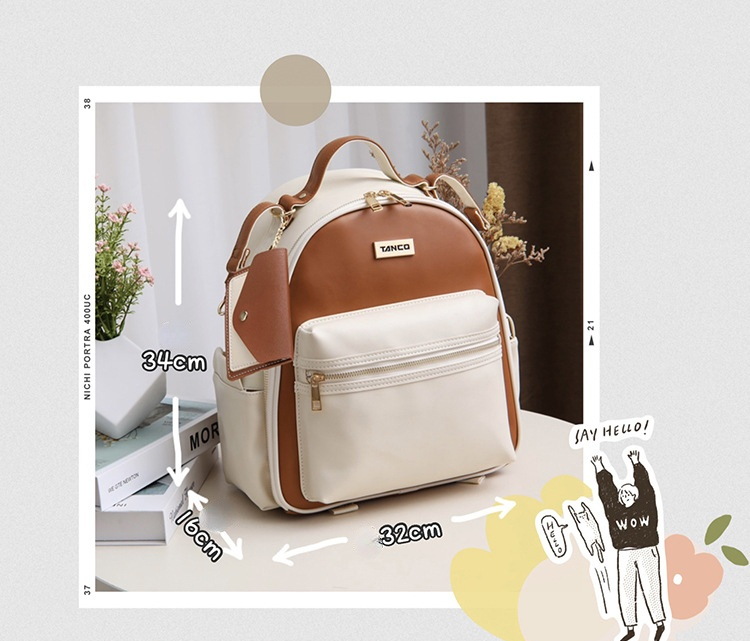 New PU Leather Mommy Nappy Bag Portable Baby Bottle Backpack Multifunction Travel Maternity Diaper Bag witth Stroller Strap